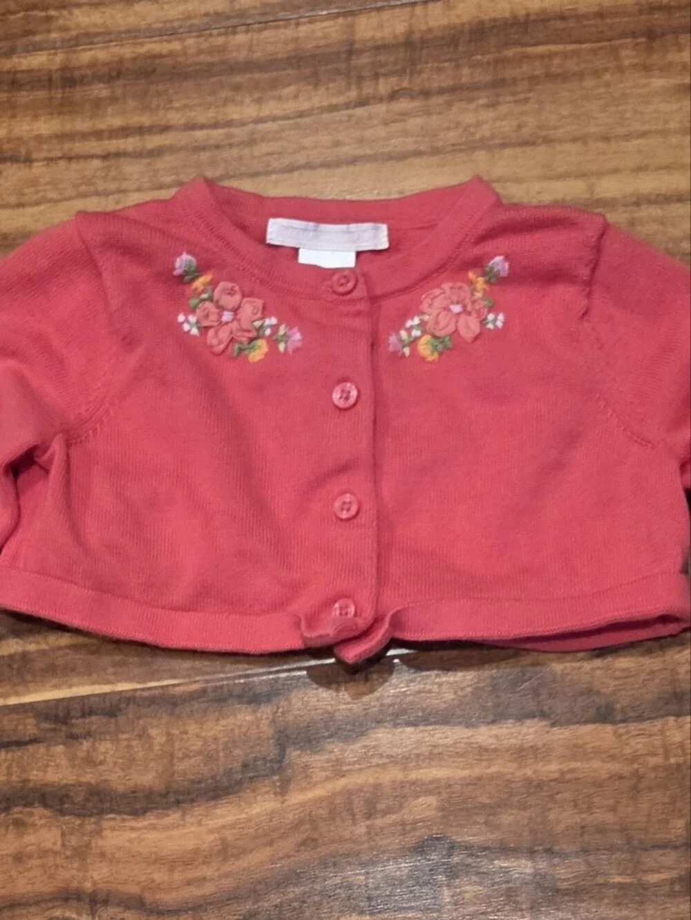 Janie and Jack EUC 12-18 months orange/pink/ivory floral dress and crop sweater